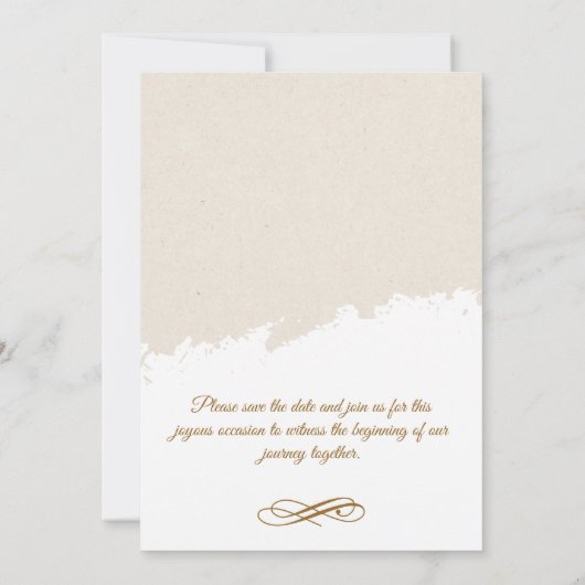 Elegantes Foto & Goldenes Skript Save the Date Hoc Einladung (Rückseite)