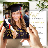 Elegantes Foto Graduate Script Einladung