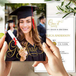 Elegantes Foto Graduate Script Einladung