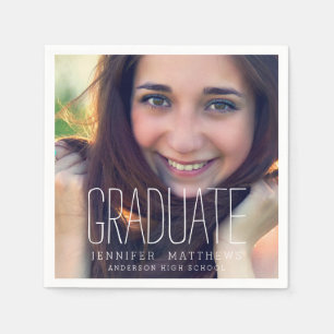 Elegantes Foto Graduation Party Paper Napkins Serviette