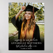 Elegantes Foto Graduation Party-Zeichen Poster (Vorne)