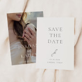 Elegantes Foto Gray Script Monogram Wedding Save The Date