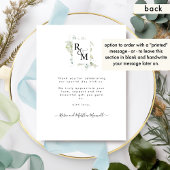 Elegantes Foto Greenerity Wedding, Mist Blue Dankeskarte