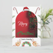 Elegantes Foto Grün Weihnachten (Stehend Vorderseite)