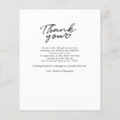 Elegantes Foto Hand Lettered Wedding Dankeschön Ca (Rückseite)