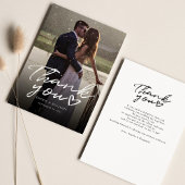 Elegantes Foto Hand Lettered Wedding Dankeschön Ca