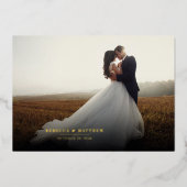 Elegantes Foto handgeschriebene Hochzeit Vielen Da Folieneinladung (Vorderseite)