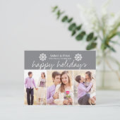 Elegantes Foto Happy Holidays Gran Strip Postkarte (Stehend Vorderseite)