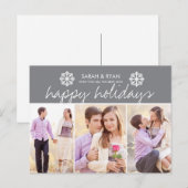 Elegantes Foto Happy Holidays Gran Strip Postkarte (Vorne/Hinten)