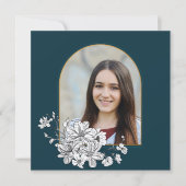 Elegantes Foto Hebrew Bat Mitzvah Einladung (Vorderseite)