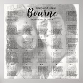 Elegantes Foto hier für Hochzeitssessendiagramm Poster (Vorne)