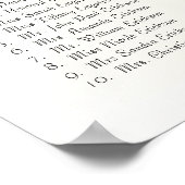 Elegantes Foto hier für Hochzeitssessendiagramm Poster (Ecke)