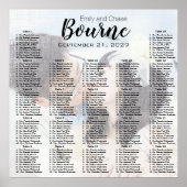 Elegantes Foto hier für Hochzeitssessendiagramm Poster (Vorne)