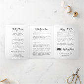 Elegantes Foto Hochzeit Begrüßungsbrief & Tour Dreifach-gefaltete Programmkarte (Innenseite)