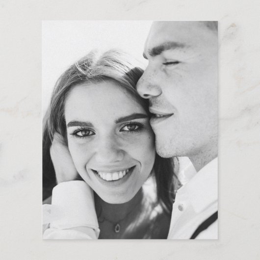 Elegantes Foto Hochzeit Begrüßungsschreiben Streck Flyer (Hinten)