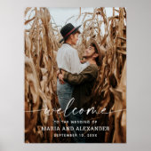 Elegantes Foto Hochzeit Begrüßungszeichen. Moderne Poster (Vorne)