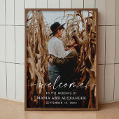 Elegantes Foto Hochzeit Begrüßungszeichen. Moderne Poster