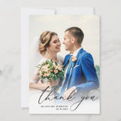 Elegantes Foto Hochzeit danke (Vorderseite)