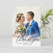 Elegantes Foto Hochzeit danke (Stehend Vorderseite)