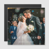 Elegantes Foto Hochzeit Danke Magnet Template (Vorne/Hinten)