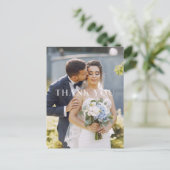 Elegantes Foto Hochzeit Danke Postkarte (Stehend Vorderseite)