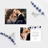 Elegantes Foto Hochzeit Dankeschön Karte