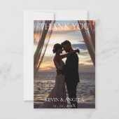 Elegantes Foto Hochzeit Dankeschön-Karte Dankeskarte (Vorderseite)
