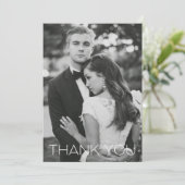 Elegantes Foto Hochzeit Dankeschön-Karte Dankeskarte (Stehend Vorderseite)