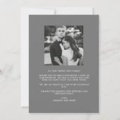 Elegantes Foto Hochzeit Dankeschön-Karte Dankeskarte (Rückseite)