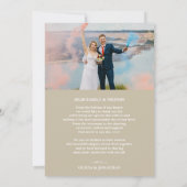 Elegantes Foto Hochzeit Dankeschön-Karte Einladung (Rückseite)