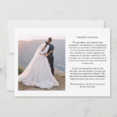 Elegantes Foto Hochzeit Dankeskarte (Rückseite)