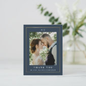 Elegantes Foto Hochzeit Dankeskarte (Stehend Vorderseite)