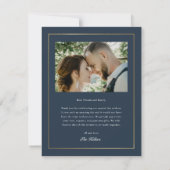 Elegantes Foto Hochzeit Dankeskarte (Rückseite)