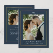 Elegantes Foto Hochzeit Dankeskarte (Vorne/Hinten)