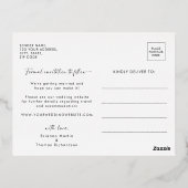 Elegantes Foto Hochzeit Das Gold-Datum speichern Folie Einladungspostkarte (Rückseite)