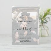 Elegantes Foto Hochzeit Einladung (Stehend Vorderseite)