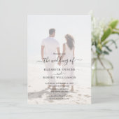 Elegantes Foto Hochzeit Einladung (Stehend Vorderseite)