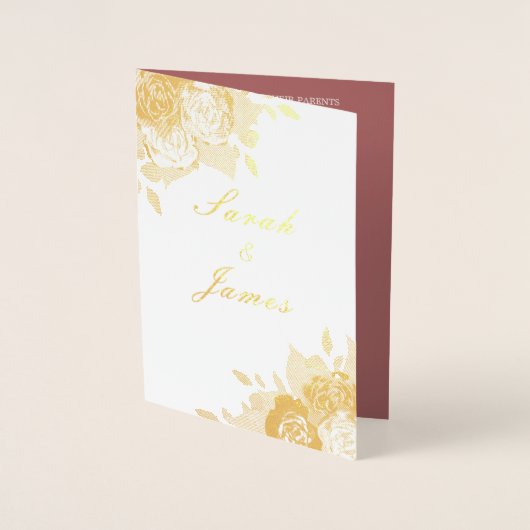 Elegantes Foto Hochzeit Einladung Foil Card (Vorderseite)