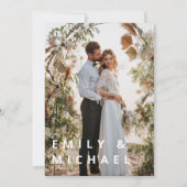 Elegantes Foto Hochzeit Einladung | Personalisierb (Rückseite)