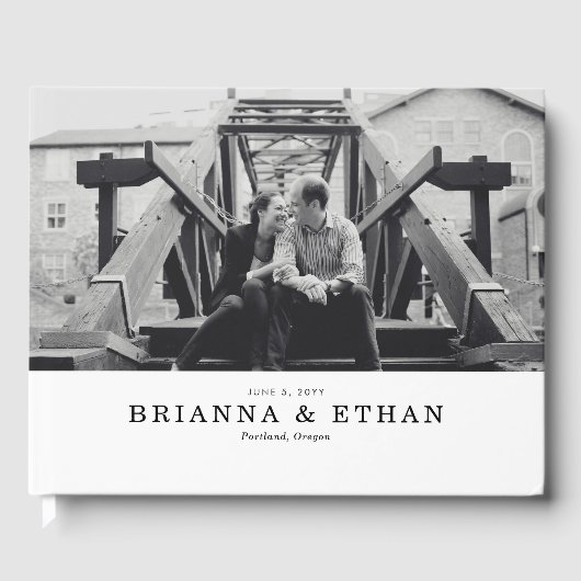 Elegantes Foto Hochzeit Gästebuch (Vorderseite)