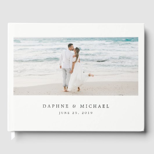 Elegantes Foto Hochzeit Gästebuch (Vorderseite)