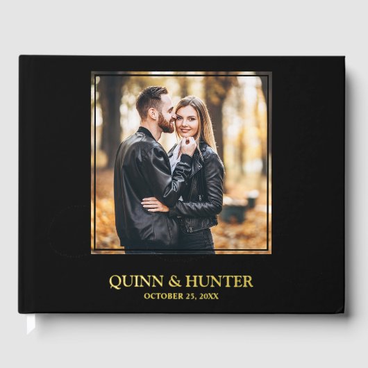 Elegantes Foto Hochzeit Gästebuch (Vorderseite)