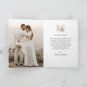 Elegantes Foto Hochzeit geklappt Dankeschön Karte (Innenseite)