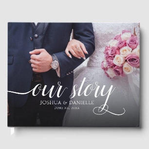 Elegantes Foto Hochzeit handgeschrieben Gästebuch