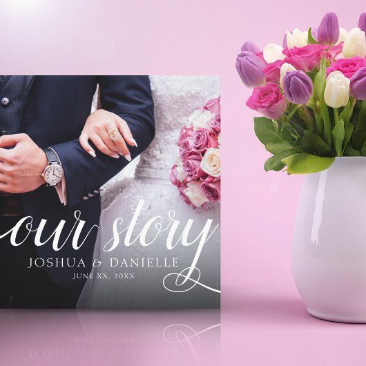 Elegantes Foto Hochzeit handgeschrieben Leinwanddruck