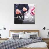 Elegantes Foto Hochzeit handgeschrieben Leinwanddruck (Insitu (Schlafzimmer))