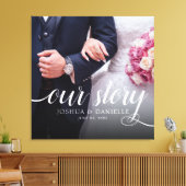 Elegantes Foto Hochzeit handgeschrieben Leinwanddruck (Insitu (Wohnzimmer))