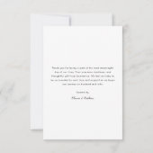 Elegantes Foto Hochzeit in Urlaubsort Danke Karte (Rückseite)