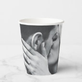 Elegantes Foto-Hochzeit mit Blütenbräu Pappbecher (Rückseite)