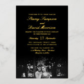 Elegantes Foto Hochzeit mit echtem Gold Folieneinladung (Vorderseite)